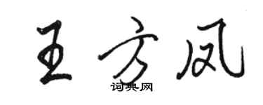 駱恆光王方鳳行書個性簽名怎么寫