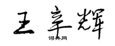 曾慶福王辛輝行書個性簽名怎么寫