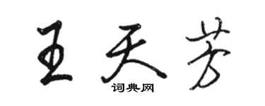 駱恆光王天芳行書個性簽名怎么寫