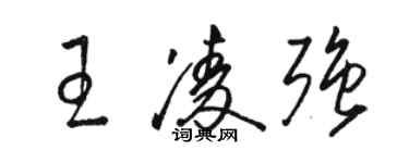 駱恆光王凌強草書個性簽名怎么寫