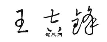 駱恆光王吉鋒草書個性簽名怎么寫
