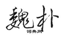 駱恆光魏朴行書個性簽名怎么寫