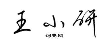 梁錦英王小研草書個性簽名怎么寫