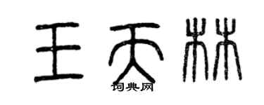 曾慶福王天林篆書個性簽名怎么寫