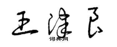 曾慶福王津良草書個性簽名怎么寫