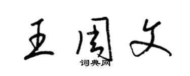 梁錦英王周文草書個性簽名怎么寫