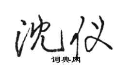 駱恆光沈儀行書個性簽名怎么寫