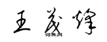 梁錦英王茂烽草書個性簽名怎么寫