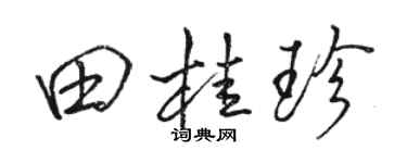 駱恆光田桂珍行書個性簽名怎么寫