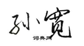 駱恆光孫寬行書個性簽名怎么寫