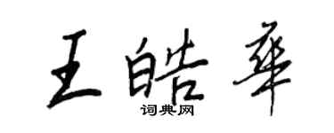 王正良王皓華行書個性簽名怎么寫