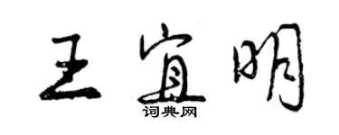 曾慶福王宜明行書個性簽名怎么寫