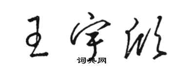 駱恆光王宇欣草書個性簽名怎么寫