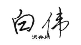 駱恆光白偉行書個性簽名怎么寫
