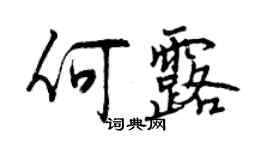 曾慶福何露行書個性簽名怎么寫