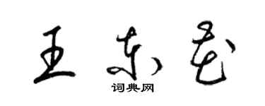 梁錦英王東花草書個性簽名怎么寫