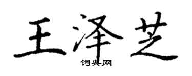 丁謙王澤芝楷書個性簽名怎么寫