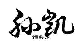 胡問遂孫凱行書個性簽名怎么寫