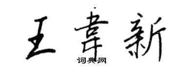王正良王韋新行書個性簽名怎么寫