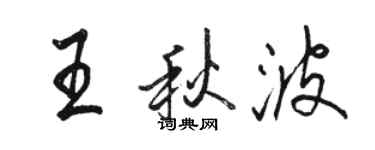 駱恆光王秋波行書個性簽名怎么寫