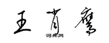 梁錦英王肖鷹草書個性簽名怎么寫