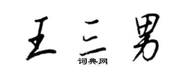 王正良王三男行書個性簽名怎么寫