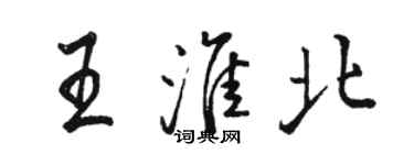 駱恆光王淮北行書個性簽名怎么寫