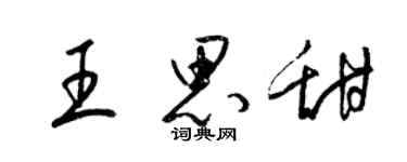 梁錦英王思甜草書個性簽名怎么寫