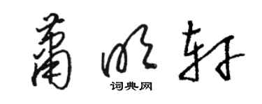 駱恆光蕭明軒草書個性簽名怎么寫