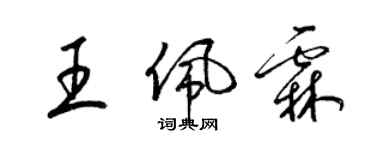 梁錦英王佩霖草書個性簽名怎么寫