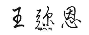 駱恆光王彌恩行書個性簽名怎么寫