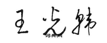 駱恆光王光韓草書個性簽名怎么寫