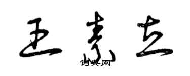 曾慶福王素立草書個性簽名怎么寫