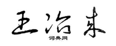 曾慶福王冶來草書個性簽名怎么寫