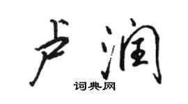 駱恆光盧潤行書個性簽名怎么寫