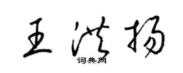 梁錦英王洪揚草書個性簽名怎么寫