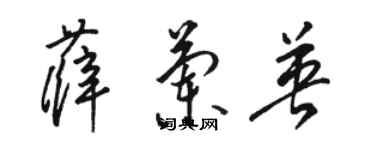 駱恆光薛蘭英草書個性簽名怎么寫