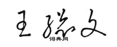 駱恆光王總文草書個性簽名怎么寫