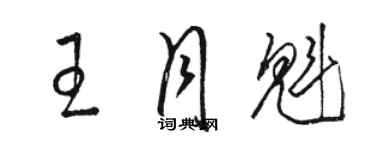 駱恆光王月魁草書個性簽名怎么寫