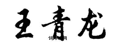 胡問遂王青龍行書個性簽名怎么寫
