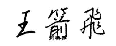 王正良王箭飛行書個性簽名怎么寫