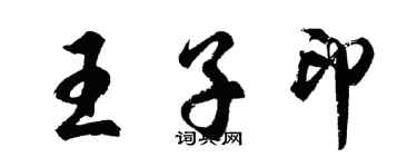 胡問遂王子印行書個性簽名怎么寫