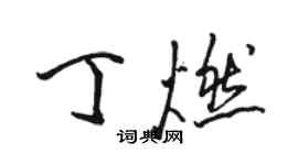 駱恆光丁燃行書個性簽名怎么寫