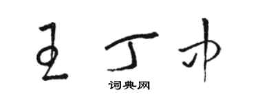 駱恆光王丁中草書個性簽名怎么寫