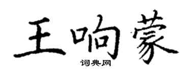 丁謙王響蒙楷書個性簽名怎么寫