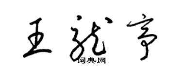 梁錦英王龍亭草書個性簽名怎么寫