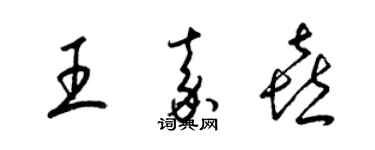 梁錦英王嘉喜草書個性簽名怎么寫