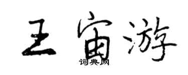 曾慶福王宙遊行書個性簽名怎么寫