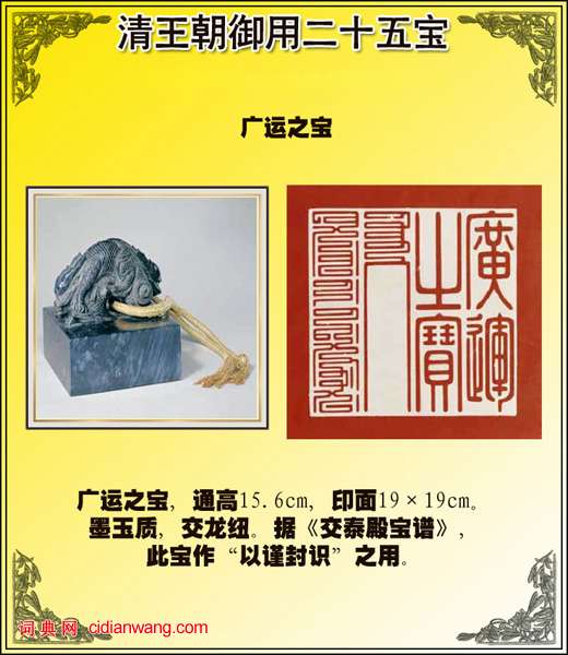 清王朝御用玉璽二十五寶圖
