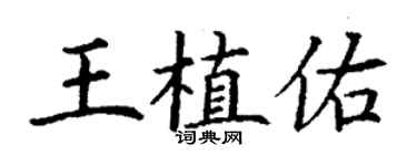 丁謙王植佑楷書個性簽名怎么寫